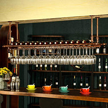 lanying Portabottiglie sospeso Porta Bicchieri Porta Bicchiere da Vino da Bar Porta Bicchiere da Vino Appeso Porta Bicchiere da Appendere Porta Calice-Bronzo_120*30cm