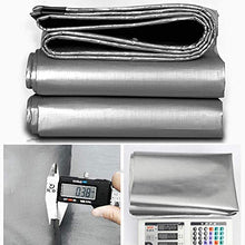 MTYLX Telo Multiuso per Esterni ， Telo, Rivestimento Grigio Resistente Impermeabile Occhielli Rinforzati Di Spessore 0,38 Mm per Campeio All'Aperto 18 Taglie 200G / M²,Grigio,6X8M