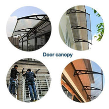 WEIJINGRIHUA Door Canopy Nero Canopy Trasparente PC Endurance Consiglio, Patio Ombra Canopy 60 × 100cm, Protezione dalla Luce Solare/Pioggia/Neve