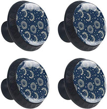 Motivo a stella sole celeste luna Pomelli per Porta Set di 4 Pomelli per Mobili Manopole per Cassetti Cucina Armadio Vetro