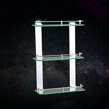Ghelf Scaffale per stoccaggio Spazio in Alluminio Triplo ripiano in Vetro a Parete in Alluminio e Vetro Bagno Organizer Shelf Bathroom Square Doccia Doccia Organizzatore Rack Anodizing Bagno Scaffali