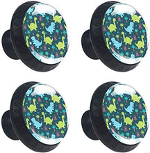 Dinosaur in The Forest Pomelli per Porta Set di 4 Pomelli per Mobili Manopole per Cassetti Cucina Armadio Vetro