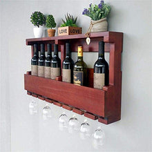 LHQ-HQ Cremagliera del Vino sulla Parete di Legno, Vino Rack for Lo Spumante, for 8 Bottiglie di Vino