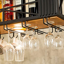 JHGJBJ Metallo Vino Rack Appesa, Ispessito, Spessore, Robusto E Una Scaffalatura Cucina Stabile Controsoffitto Appeso, con 2 Tipi di Supporti di Tazza, con Luci (Size : 120x30x80cm)