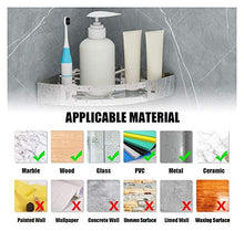 Mensola doccia 2 per confezione Scaffali angolari del bagno senza perforazione - Scaffale d'angolo della doccia Acciaio inossidabile 304 Rusheooproof con 2 ganci, cestino dello spostamento - triangolo