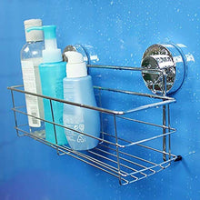 Portasciugamani, mensola del Bagno in Acciaio Inox Ventosa mensola del Bagno Non Perforata Argento Quadrato Bagno Cesto portaoggetti Rack, Cucina Appendiabiti a Parete Uso Domestico
