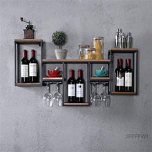 JFFFFWI Portabottiglie Portabottiglie Portabottiglie Portabottiglie in Metallo Ferro per Bar | Porta Bicchiere da Vino in Legno | Stand del Vino | Porta Bicchiere | Cantinetta Vino a Parete | Mensol