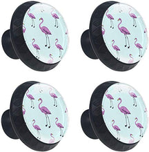Fenicottero rosa azzurro Pomelli per Porta Set di 4 Pomelli per Mobili Manopole per Cassetti Cucina Armadio Vetro