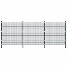 taofuzhuang Set 3 Pannelli di Recinzione 6 m Grigio Antracite con Pali Altezza 2 m Articoli di ferramenta Barriere e recinzioni Pannelli per recinzioni