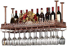 MFLASMF Metal Ceiling Wine Racks Storage, Black Bronze Wine Goblet Stemware Glass Rack, Hanging Wine Glass Holder Bar Decoration Display Shelf (Size : 60×35cm)