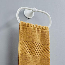 PETSOLA Porta Asciugamani da Bagno in Ottone Ad Anello per Montaggio A Parete, Portasciugamani Sospeso Ovale - Bianca, 210x100x72mm