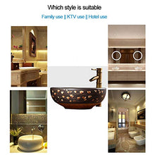 FLYFO Ceramica Lavabo Round retrò Arte Controsoffitto Lavandino Cucina Lavello Hotel Guardaroba Bagno a Prova di Spruzzi 41x 15 Cm