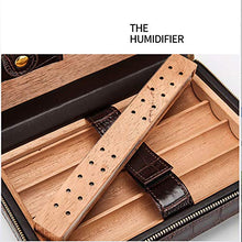 DZSF Portable Cigar Humidor, del Modello del Coccodrillo della Cassa del Cuoio del Sigaro di Corsa con Sigaro umidificatore, Legno di Cedro Foderato e Rimovibile Cedar Vassoio divisore