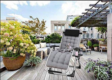Azyq Sedia Reclinabile Pieghevole Sedia a Sdraio Zero Gravity Oversize, Sedie a Sdraio Cuscino in Cotone per Giardino Patio Esterno Lettini Prendisole Letto Reclinabile Caricamento Fino a 220 Kg con