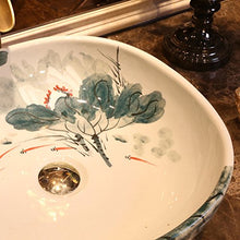 POOL Lavabo da appoggio in Ceramica da appoggio per lavabo da appoggio con lavabo in Ceramica Vintage (42x42x15cm) Lavandini Bagno
