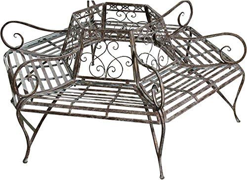 Biscottini Panchina ad Albero in Ferro battuto Finitura ruggine Anticata L153xPR153xH86 cm