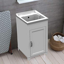 Mediawave Store - Lavatoio in Resina e PVC Interno Esterno 45x50cm Art 9231 Lavabo con Mobile Integrato di Colore Bianco, Mobiletto in Legno con lavabo, Lavandino, Lavapiatti, Lavabo per Bucato