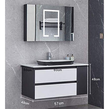 Set di Mobiletti Specchio e Lavabo Combinazione per Mobile da Bagno Semplice Bagno Specchio per lavabo per lavabo per lavabo (Color : Black, Size : 50x60x48cm)
