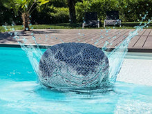 Soma Pouf da Esterni, 100% Impermeabile, Effetto Maglia Grossa, Ø 55 cm, Extra Alto 37 cm, per Esterni (Larghezza x Altezza x Lunghezza), 55 x 37 x 55 cm, Blu