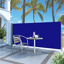 UnfadeMemory Tenda da Sole Laterale Retrattile per Balcone, Esterno e Terrazzo, Retrattile, Antivento, Protezione Privacy, Protezione Solare 120 x 300 cm Blu