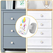 Set di 4 maniglie rotonde per armadio da cucina, credenza, cassettiera, cassettiera, con viti, per cucina, comò, armadietto, bagno, armadio Catoon Unicorn con palloncino-01
