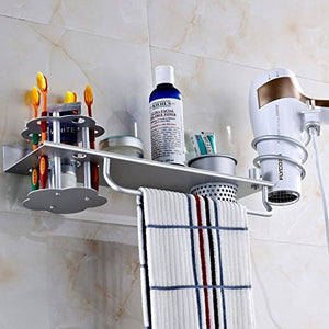 MBYW Portasciugamani Moderno Portasciugamani Elegante per Il Portaoggetti da Bagno in Alluminio Spazio portaspazzolino + portasciugamani + Porta-Asciugamani cremagliera Multifunzione cremagliera