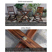 Tavolo e sedia pieghevoli per cortile esterno 3 pezzi tavolo e sedia da esterno in legno massello balcone esterno, tavolo da pranzo da giardino portatile per il tempo libero e combinazione di sedie