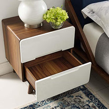 Modway Origin - Comodino moderno a 2 cassetti per camera da letto, stile contemporaneo, metà secolo, Bianco noce