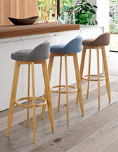 CSQ Sedia da Pranzo con Schienale, Sgabello da Bar Imbottito in Pelle PU Sgabello da Bar Ristorante da Cucina Sedia Girevole in Legno Massello(Size:37 * 70CM,Color:B)