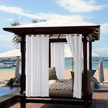 Topchances - Tenda oscurante per esterni, impermeabile, per giardino, patio, cortile, per porta, per interni ed esterni, con occhielli per porte scorrevoli, 2 pannelli (bianco, 137,2 x 274,3 cm)