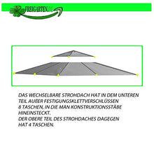 fregarten.de - Tetto di ricambio per gazebo 3 x 3 m, impermeabile, materiale: PVC Panama Soft 370 g/m² extra forte, modello 6