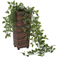 TecTake 800690 Set di Mobili da Giardino o Balkone Poli Rattan e Alluminio, Riponibile in Ovale Formato Salvaspazio, 2 Sedie + 1 Tavolo + 1 Vaso, con Cuscini - Colori Diversi (Marrone | No. 403140)