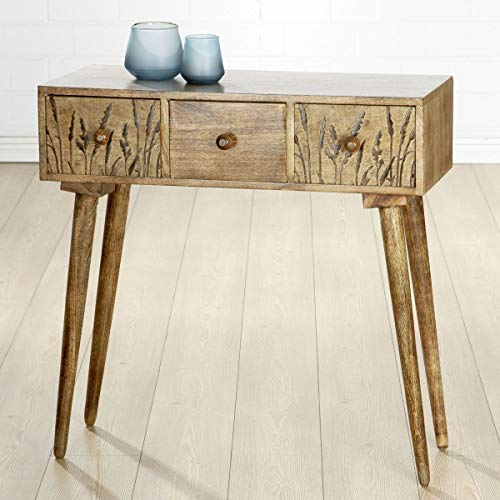Soma - Credenza in Legno di Mango, con 3 cassetti, 80 x 79 x 0 cm, Colore: Marrone