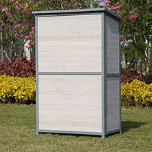 BESTSOON Armadietto da Esterno per Mobili da Giardino Outdoor Legno ricovero Attrezzi Governo di immagazzinaggio 2-Door Sun And Impermeabile Tilt Tetto for Balcone Giardino Patio
