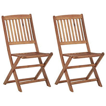 OUSEE Sedie da Giardino Pieghevoli 2 pz in Legno Massello d'Acacia