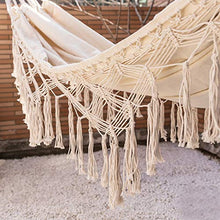 Amaca 2 Persone Amaca Stile Boho Brasiliano Macramè Frange Deluxe Doppia Amaca Sedia Altalena A Rete Altalena Da Appendere Per Interni