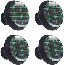 Fantasia scozzese verde scozzese Pomelli per Porta Set di 4 Pomelli per Mobili Manopole per Cassetti Cucina Armadio Vetro