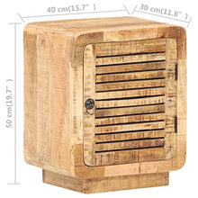 vidaXL Comodino 40x30x50 cm in Legno Massello di Mango Grezzo
