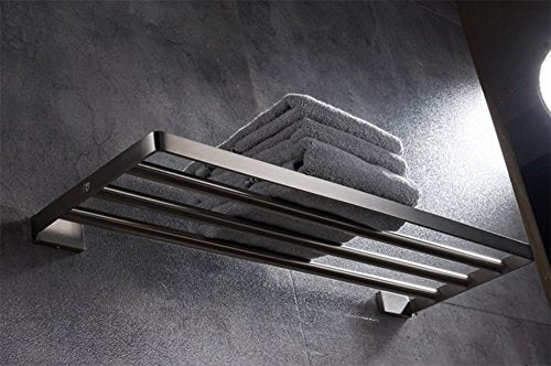 MBYW Portasciugamani Moderno e Minimalista Alto carico Portasciugamani Elegante da Bagno Mensola portaoggetti Porta Asciugamani, Acciaio Inossidabile, 40 cm