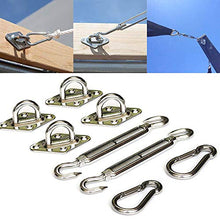 Kit di accessori per fissaggio a vela in acciaio INOX per triangolo da giardino e quadrato, per tende da sole rettangolari