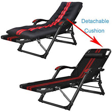 SHUAIIJUAN Sedia per il tempo libero domestico Sdraio da spiaggia reclinabile sedie pieghevoli Black Garden Sedia da giardino Patio Sdraio for la piscina lato Yard Beach Patio Giardino Camping Max.200
