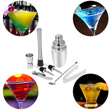 Wenzhihua Set di Miscelazione per Cocktail Kit Miscelatore di Shaker da 350 Ml Professionale in Acciaio Inossidabile da 8pcs con Jigger di Cabkscrew MudDlerStrumento A Barre
