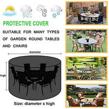 YULIAN Mobili Giardino Covers Circa 227x100cm, Arredo Copertura Terrazza Set Impermeabile, Terrazza NAPPO 420D Tavoli e Sedie ad Alte Prestazioni Set, Altezza Regolabile, Nero