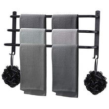 HONPHIER® Portasciugamani Muro Portasciugamani da Parete Porta Salviette da Bagno Acciaio Inox Portasciugamani Impermeabile Portasciugamano per Cucina (63CM, Nero)