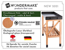 WONDERMAKE Tavolo da Lavoro in Legno di Ciliegio per Giardinaggio, Resistente a Intemperie, Per Giardini Balcone, Piano Zincato per Uso Esterno, CO2 neutro, 85x45x92 cm, Marrone Scuro Nero