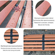 outdoor furniture Panca da Giardino Seduta in Metallo da Esterno, Panche da terrazza in Legno Artificiale Resistenti alle intemperie, Il Telaio in Alluminio pressofuso Rinforzato è Solido e Stabile