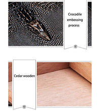 NIHAOA Accessori del Sigaro Corrosione Cigar Humidor Cedar Coccodrillo di Legno in Pelle goffratura Cigar Box con l'igrometro capacità 20 Buon apporto di umidità