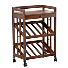 Summerone Bamboo Wine Rack Cabinet con cassetto e Ruote, Piano Vino Scaffale Scaffale, freestanding cremagliera di Esposizione for la Cucina, dispensa, Cantina
