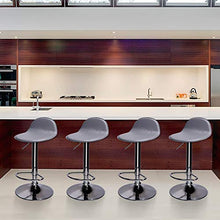 CCLIFE Set 2x Sgabelli da Bar Regolabile in Altezza(72-92) cm Due Sgabelli Girevole per Penisola Cucina e Bar Moderno, Colore:Grigio, Dimensione:2pz-Set
