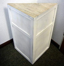 GeKi Trend Chabby Chic - Armadietto angolare piccolo in legno, 1 cassetto e porta lamellare, 63 cm, stile rustico, vintage, per bagno, camera da letto